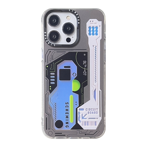 

For iPhone 12 Pro Mecha Circuit Board Pattern Phone Case(White)