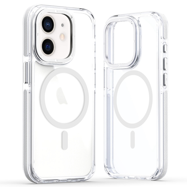

For iPhone 11 Dual-Color Clear Acrylic Hybrid TPU MagSafe Phone Case(Transparent)