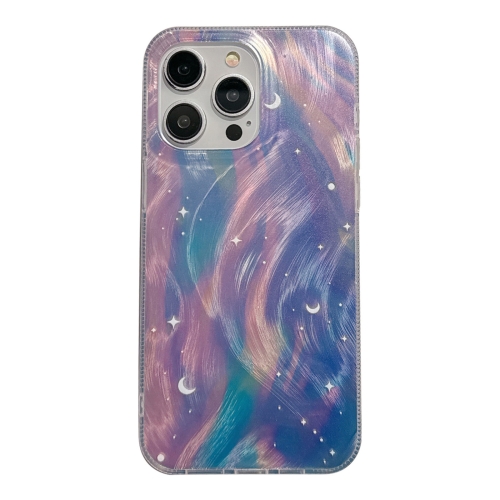 For iPhone 15 Pro Max Dual-Layer Gradient Dream Starry Acrylic Hybrid TPU Phone Case(Blue Purple) for iphone 12 pro max dual layer gradient dream starry acrylic hybrid tpu phone case blue purple