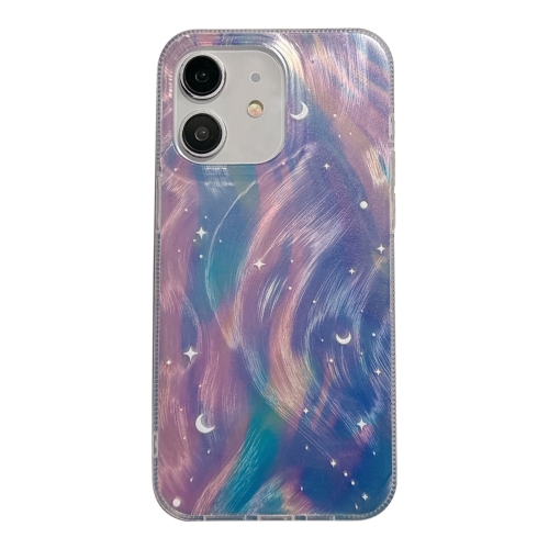 For iPhone 11 Dual-Layer Gradient Dream Starry Acrylic Hybrid TPU Phone Case(Blue Purple) for iphone 12 pro max dual layer gradient dream starry acrylic hybrid tpu phone case blue purple