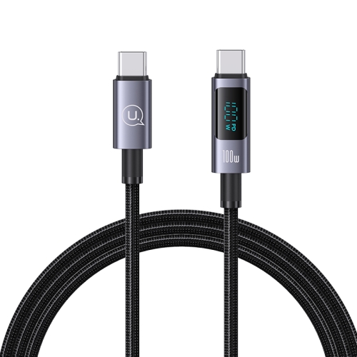 

USAMS US-SJ671 Type-C To Type-C 100W Fast Charge Digital Display Data Cable, Length: 1.2m(Black)