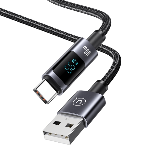 

USAMS US-SJ673 USB To Type-C 6A Fast Charge Digital Display Data Cable, Length: 1.2m(Black)