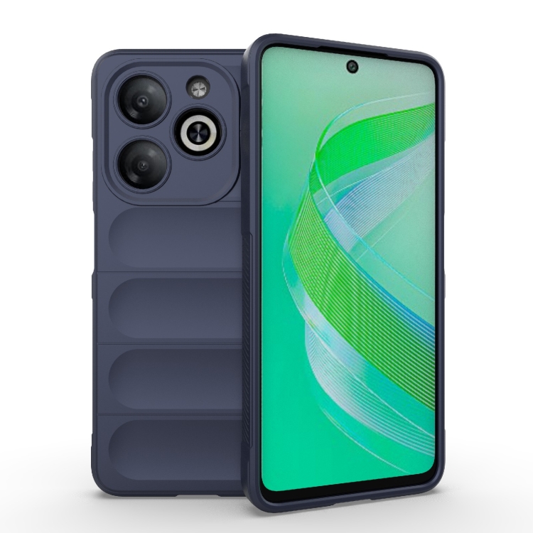 

For Infinix Smart 8 Magic Shield TPU + Flannel Phone Case(Dark Blue)