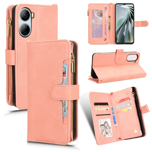 

For ZTE Libero 5G Ⅳ Litchi Texture Zipper Leather Phone Case(Pink)