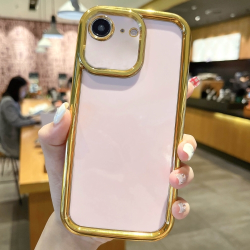 

For iPhone 7 / 8 / SE 2022 Plating Emery PC Hybrid Silicone Phone Case(Pink)