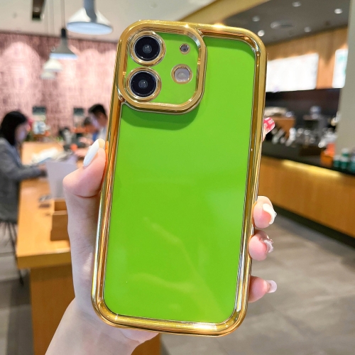 

For iPhone 12 Plating Emery PC Hybrid Silicone Phone Case(Green)