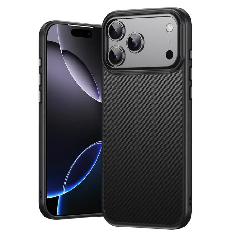 For iPhone 18 Pro Max Kevlar Fiber Texture Shockproof Magnetic Phone Case(Black)
