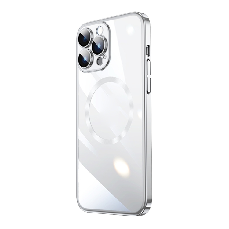 

For iPhone 15 Pro Magsafe Magnetic Electroplated PC Phone Case(Silver)