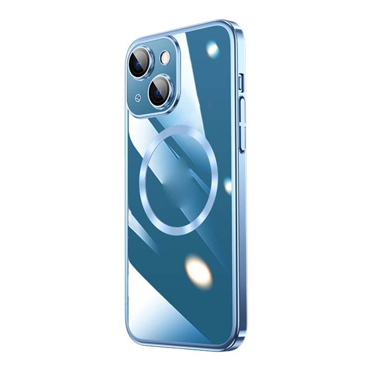 

For iPhone 15 Plus Magsafe Magnetic Electroplated PC Phone Case(Blue)