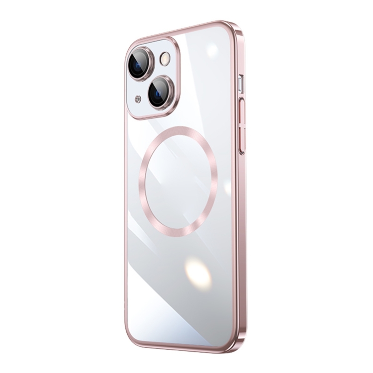 

For iPhone 15 Magsafe Magnetic Electroplated PC Phone Case(Pink)