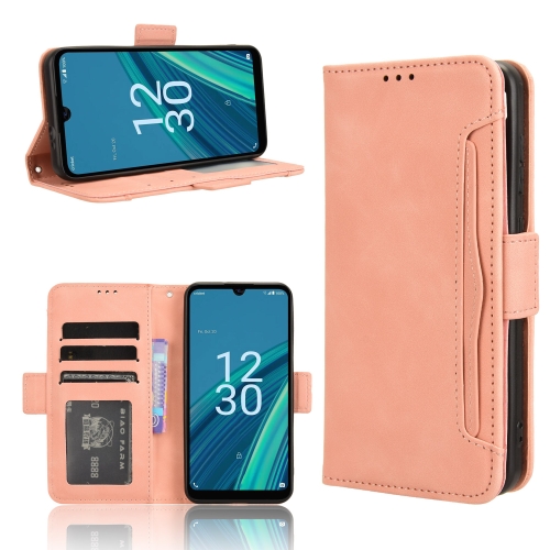 

For Cricket Debut S2 U380AC Skin Feel Calf Texture Card Slots Leather Phone Case(Pink)