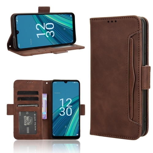

For Cricket Debut S2 U380AC Skin Feel Calf Texture Card Slots Leather Phone Case(Brown)