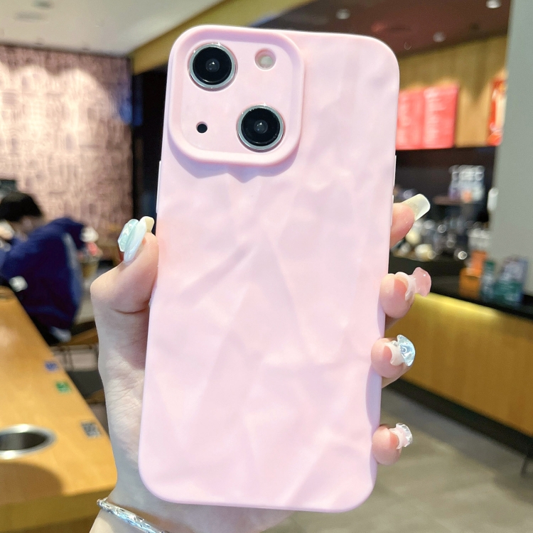 

For iPhone 15 Plus Frosted Wrinkles Texture TPU Phone Case(Pink)