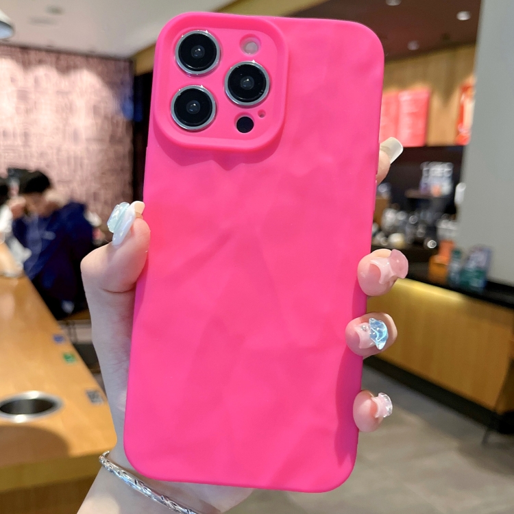 

For iPhone 14 Pro Max Frosted Wrinkles Texture TPU Phone Case(Rose Red)