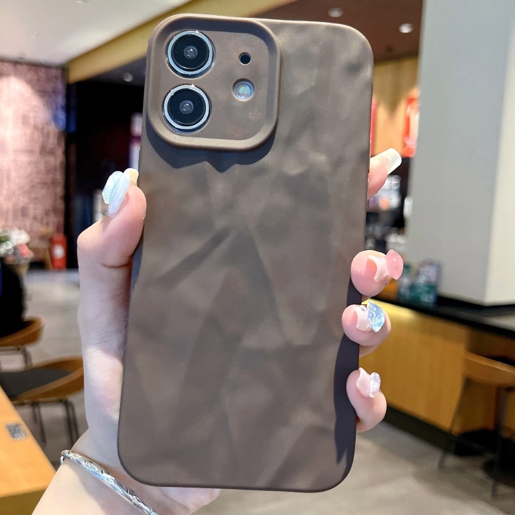 

For iPhone 12 Frosted Wrinkles Texture TPU Phone Case(Grey)