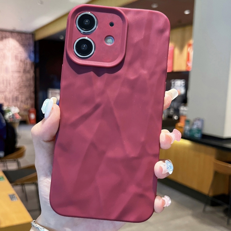 

For iPhone 12 Frosted Wrinkles Texture TPU Phone Case(Red)