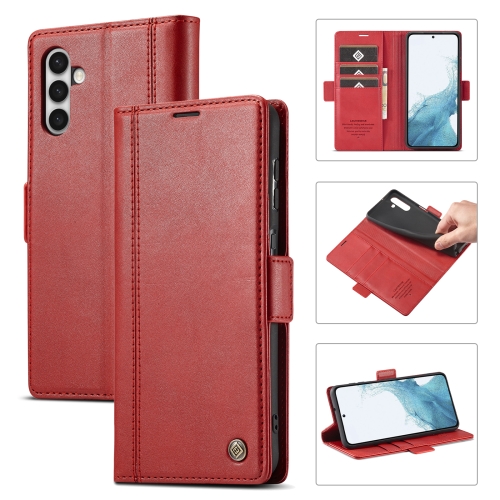 

For Samsung Galaxy S24 LC.IMEEKE Skin-friendly Card Slots Leather Phone Case(Red)