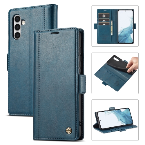 

For Samsung Galaxy S24 LC.IMEEKE Skin-friendly Card Slots Leather Phone Case(Blue)