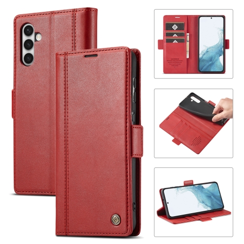 

For Samsung Galaxy S24+ LC.IMEEKE Skin-friendly Card Slots Leather Phone Case(Red)
