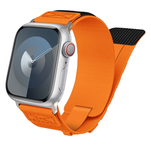 

For Apple Watch SE 2023 44mm Nylon Braided Rope Orbital Watch Band(Orange)