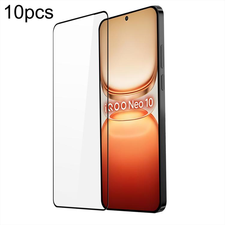 

For vivo iQOO Neo 10 5G 10pcs DUX DUCIS 0.33mm 9H Medium Alumina Tempered Glass Film
