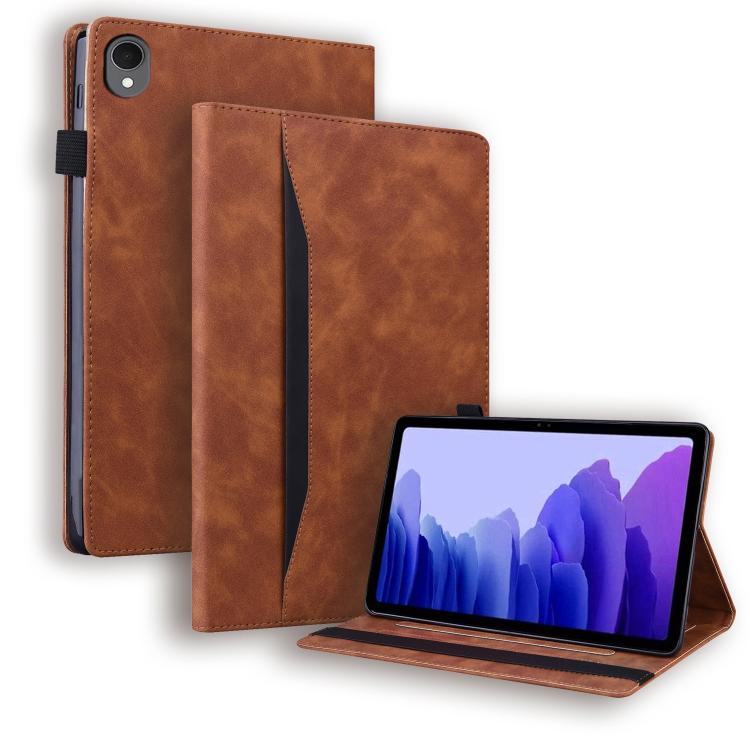 

For Samsung Galaxy Tab S11 Splicing Shockproof Smart Leather Tablet Case(Brown)