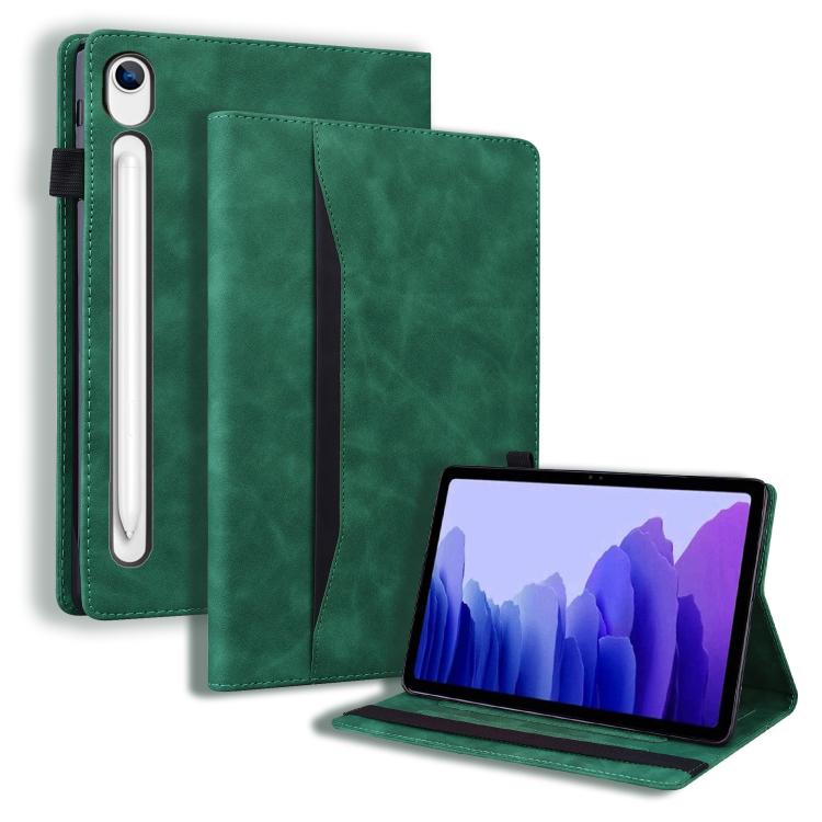 

For Samsung Galaxy Tab S10 Lite Splicing Shockproof Smart Leather Tablet Case(Green)