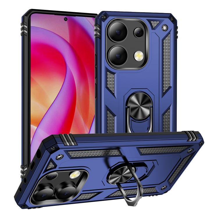 

For Xiaomi Redmi Note 13 4G Shockproof TPU + PC Phone Case with Holder(Blue)