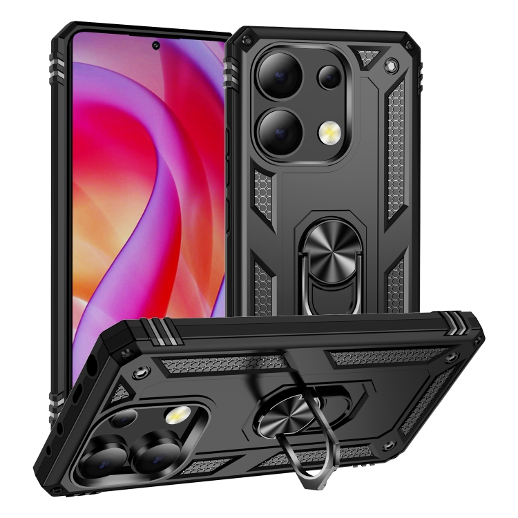 

For Xiaomi Redmi Note 13 Pro+ 5G Shockproof TPU + PC Phone Case with Holder(Black)