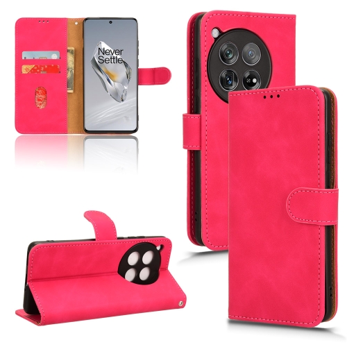 

For OnePlus Ace 3 Skin Feel Magnetic Flip Leather Phone Case(Rose Red)