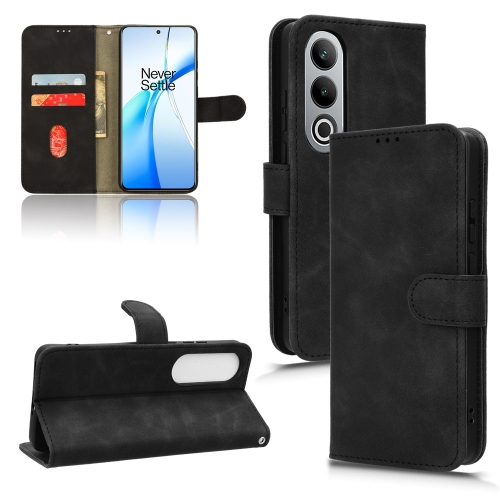

For OnePlus Nord CE4 5G Skin Feel Magnetic Flip Leather Phone Case(Black)
