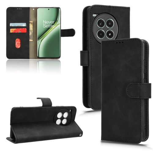 

For OnePlus Ace 3 Pro Skin Feel Magnetic Flip Leather Phone Case(Black)