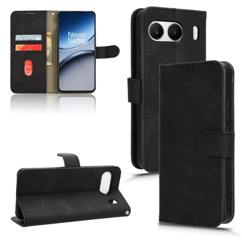 

For OnePlus Nord 4 5G Skin Feel Magnetic Flip Leather Phone Case(Black)