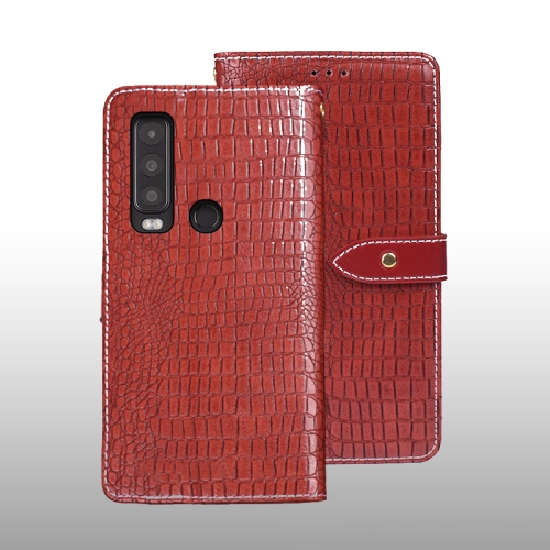 

For CAT S75 idewei Crocodile Texture Leather Phone Case(Red)