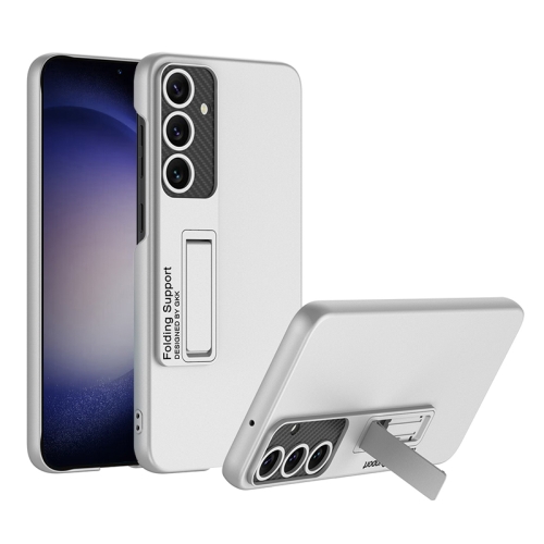 

For Samsung Galaxy S24 5G GKK Ultra-thin Shockproof Phone Case with Holder(Silver)