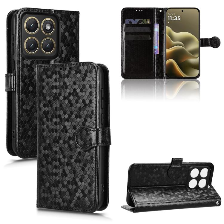 

For Motorola Edge 5G 2026 Honeycomb Dot Texture Leather Phone Case(Black)