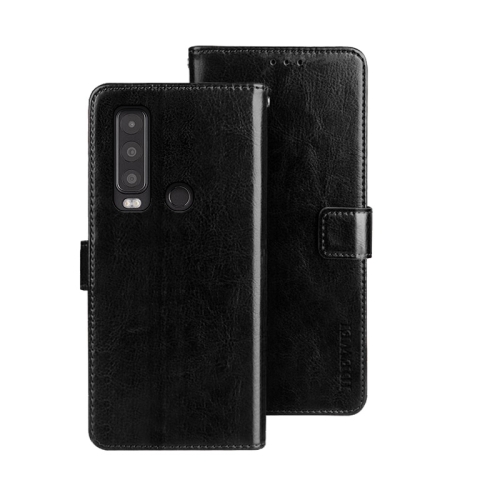 

For CAT S75 idewei Crazy Horse Texture Leather Phone Case(Black)