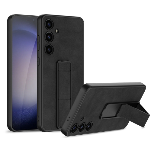 

For Samsung Galaxy S24+ 5G GKK Skin Feel Frosted Leather Fold Holder Phone Case(Black)