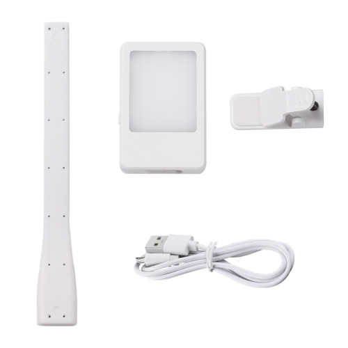

LED Reading Light Clip Book USB Charging Mini Bedside Learning Lamp(White)