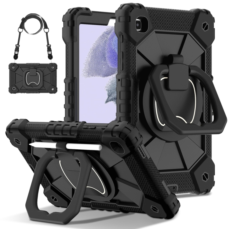 

For Samsung Galaxy Tab A7 Lite 2021 Contrast Color Robot Silicone Hybrid PC Tablet Case(Black)