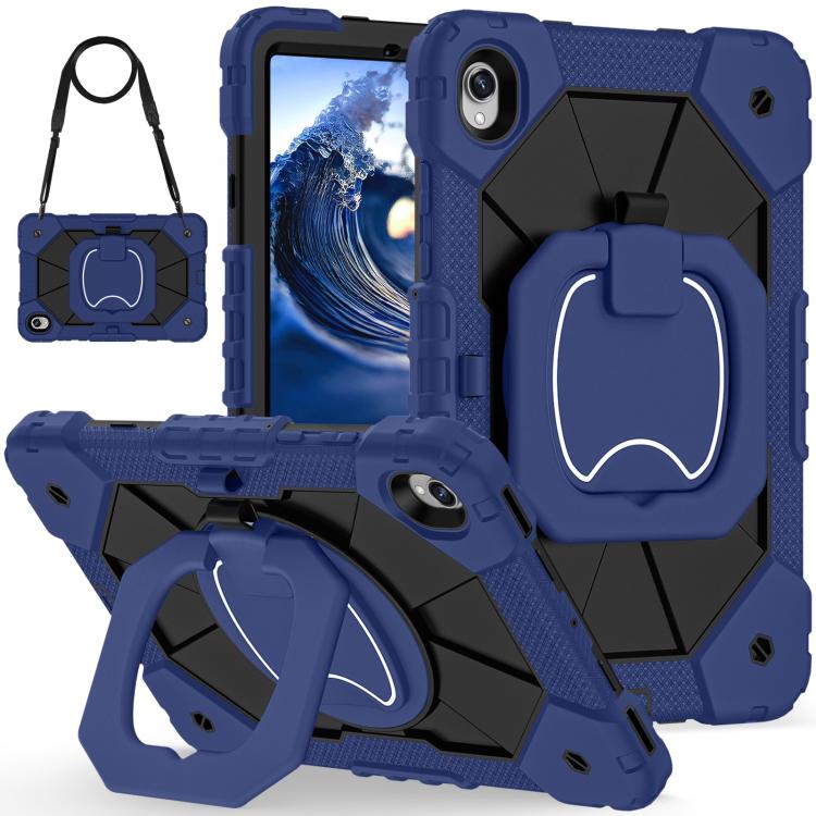 

For Samsung Galaxy Tab S11 Contrast Color Robot Silicone Hybrid PC Tablet Case(Navy Black)