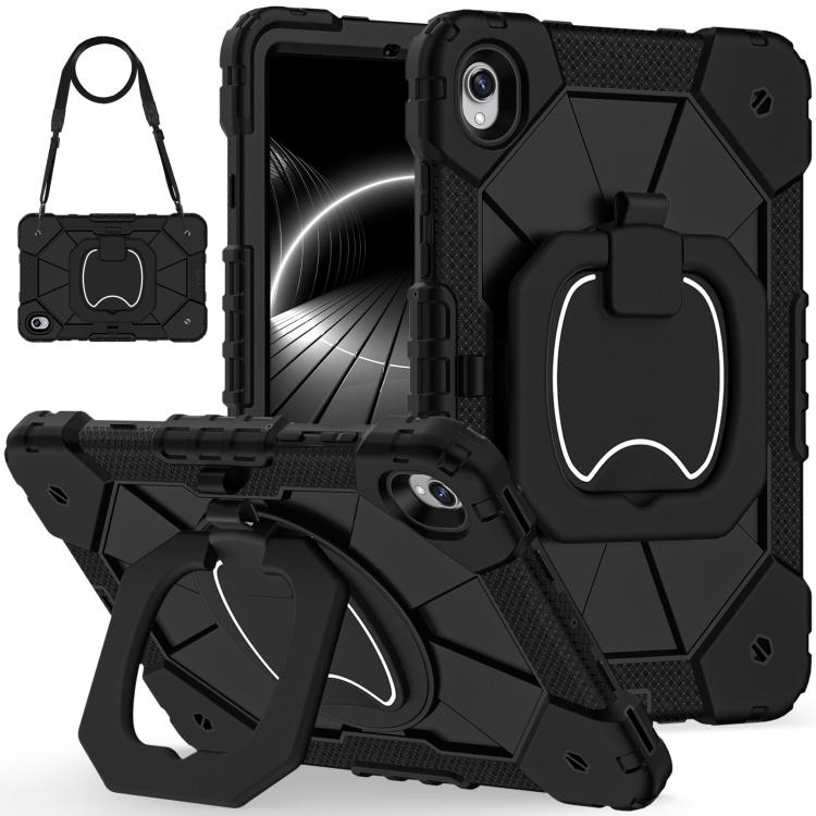 

For Samsung Galaxy Tab S11 Contrast Color Robot Silicone Hybrid PC Tablet Case(Black)
