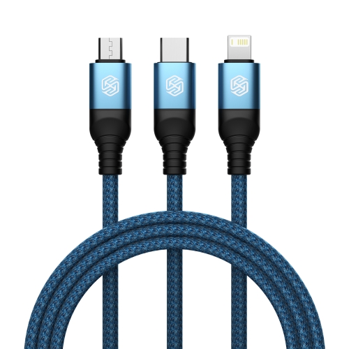 

Nillkin Swift Pro 1m 3 in 1 USB to 8 Pin + Type-C + Micro USB Fast Charging Cable(Blue)