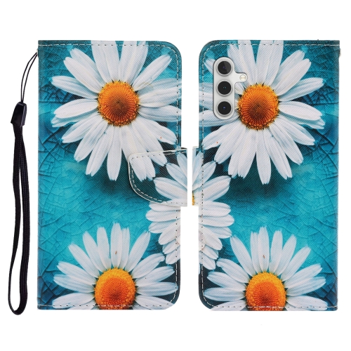 

For Samsung Galaxy A55 Colored Drawing Pattern Flip Leather Phone Case(Daisy)