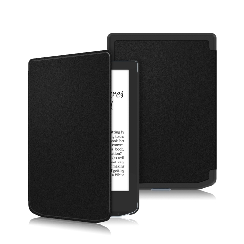 For PocketBook Verse Pro Solid Color Voltage Caster Leather Smart Tablet Case(Black)