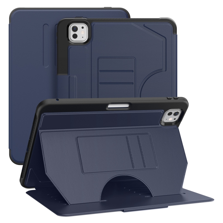 

For iPad Pro 11 2024 Notebook Magnetic Leather Tablet Case(Navy Blue)