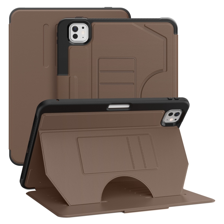 

For iPad Pro 11 2024 Notebook Magnetic Leather Tablet Case(Brown)