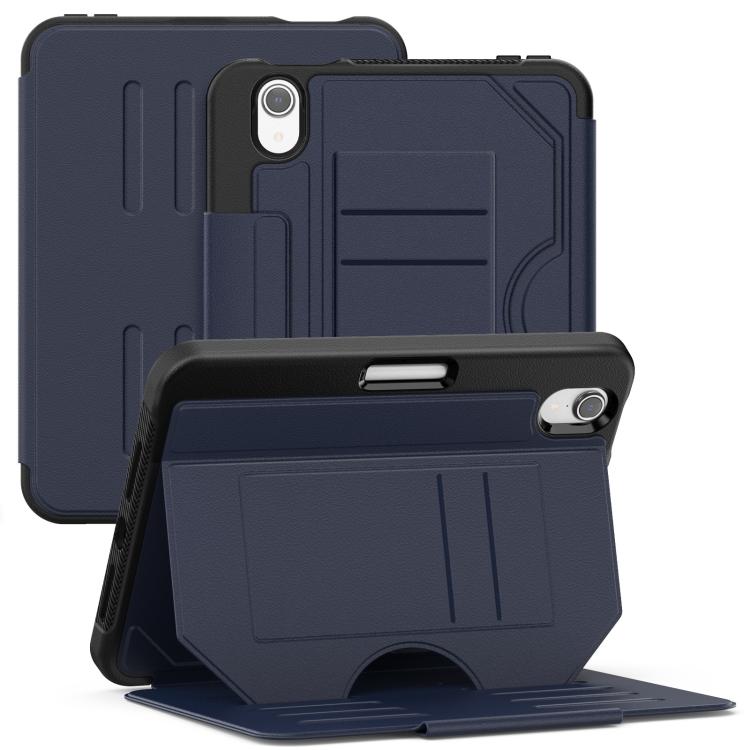

For iPad mini 2024 / mini 6 Notebook Magnetic Leather Tablet Case(Navy Blue)