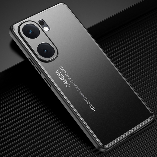 

For vivo iQOO Neo 9 Pro Frosted Metal Phone Case(Black)