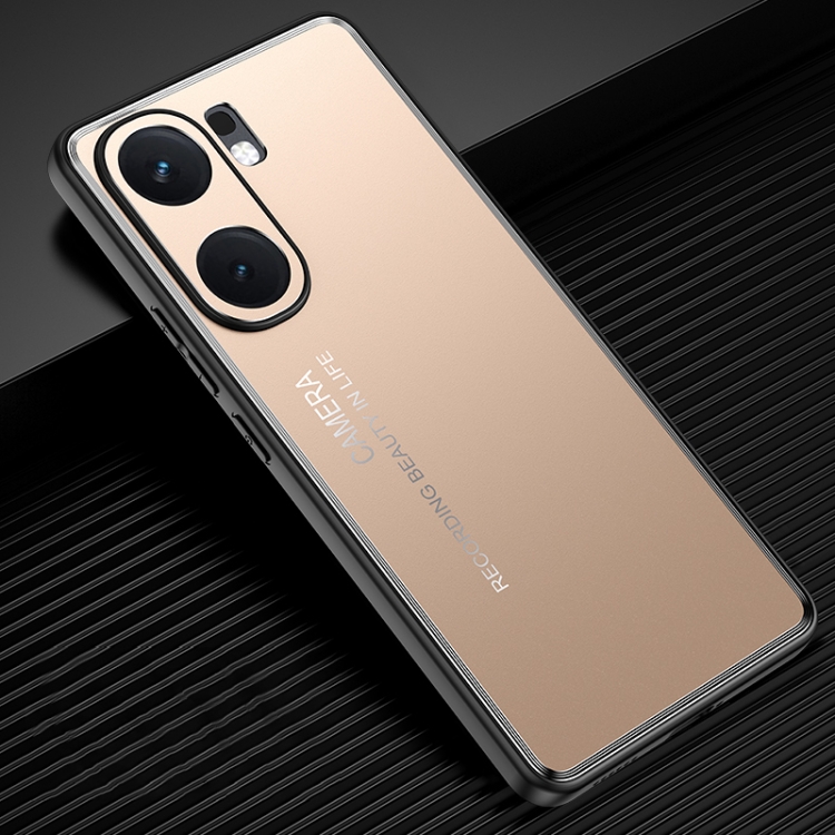 

For vivo iQOO Neo 9 Pro Frosted Metal Phone Case(Gold)